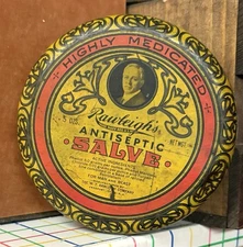 Rawleigh's Highly Medicated Antiseptic Vintage Salve Tin Freeport IL