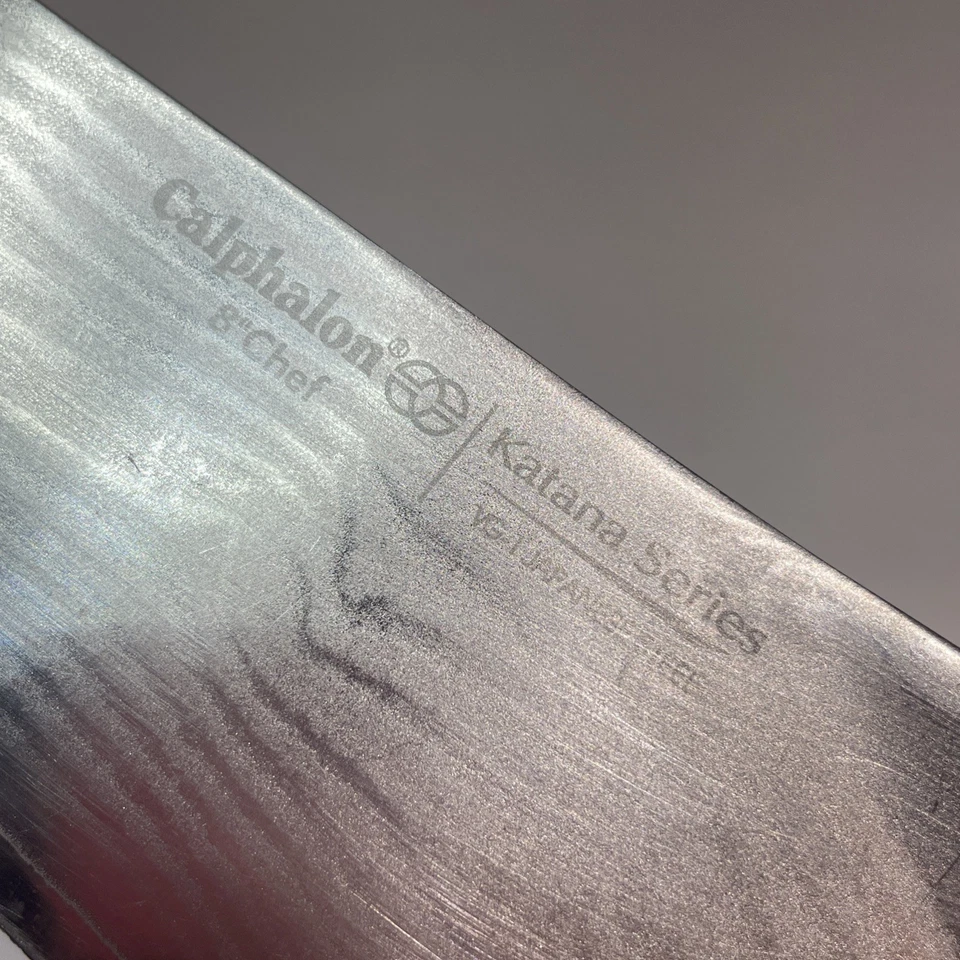 Cuchillo de Chef Grande Calphalon Katana Serie 8", Acero Japonés en muy buena condición-1 Foto 2 de 4