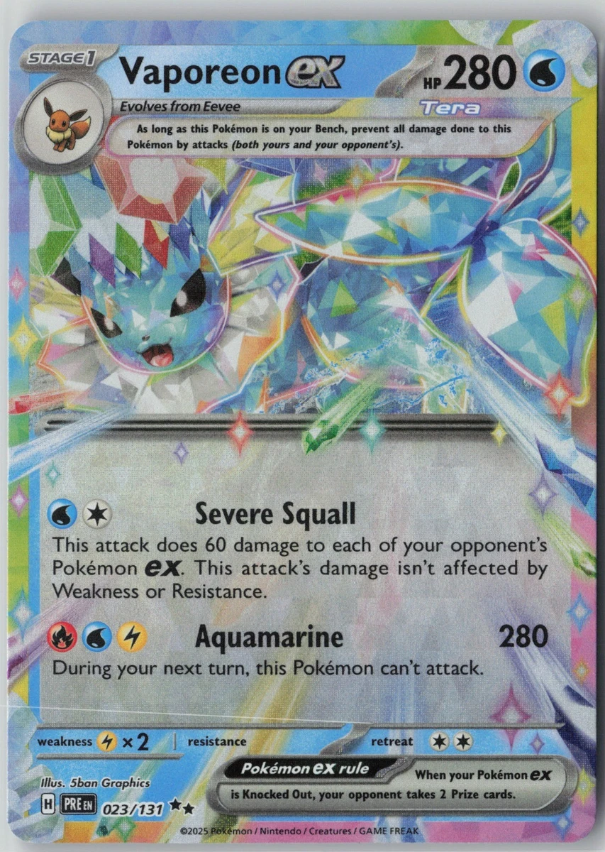 Vaporeon ex Pokémon TCG Cards for sale | eBay