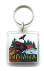 Vintage State of Indiana Covered Bridge Keyring Keychain — photo 2