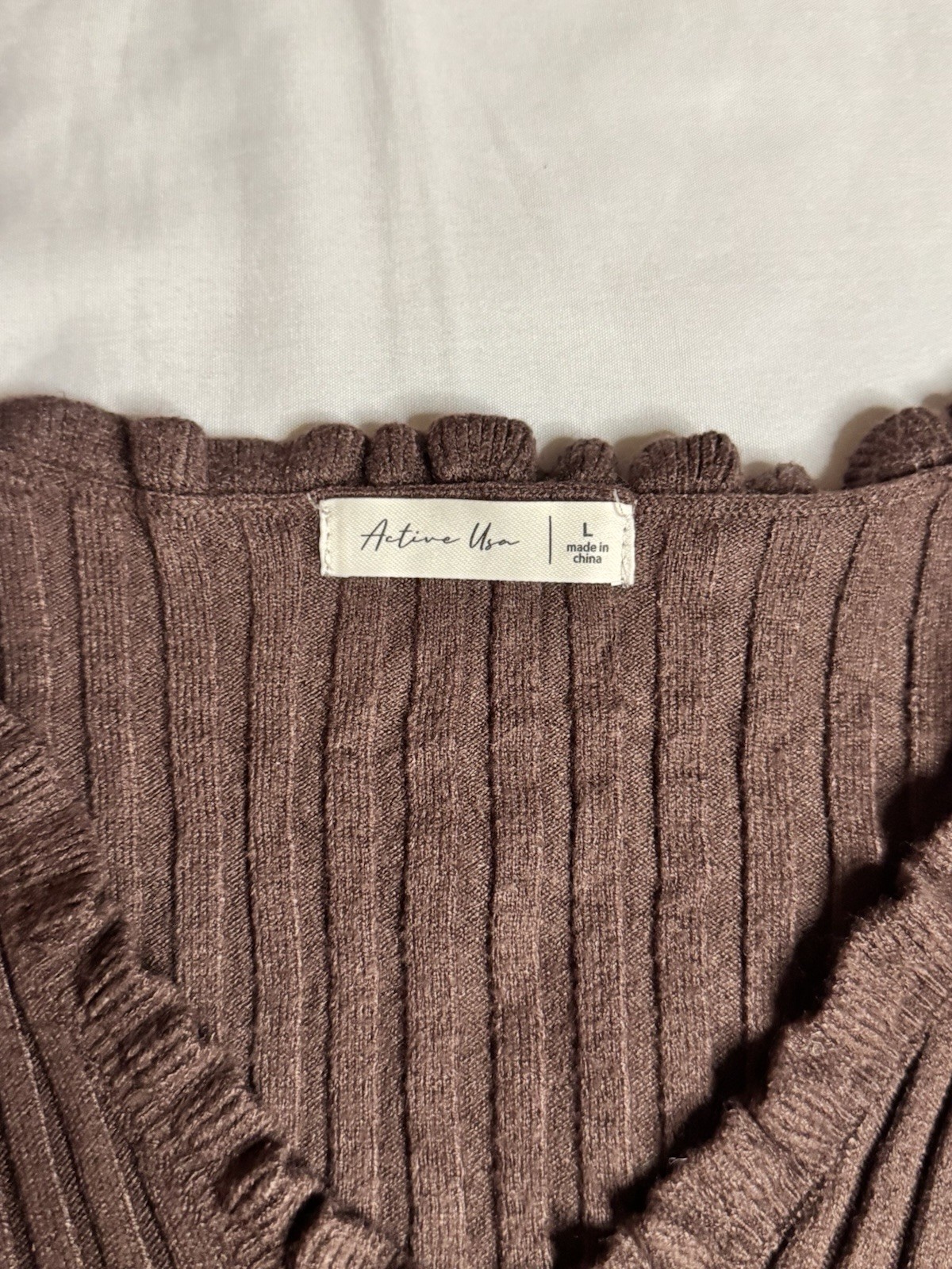 Active USA Brown Ribbed Button Down Cardigan Stre… - image 5