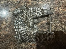 Huge Kieselstein-Cord Sterling Alligator Buckle