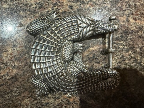 Huge Kieselstein-Cord Sterling Alligator Buckle