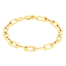 14k Yellow Gold Paperclip 2mm-7mm Chain Cable Rolo Bracelet Mens Womens 7" - 8"