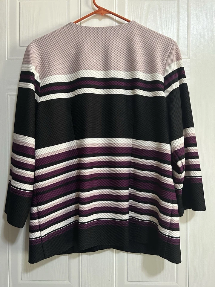 Blazer Danny and Nicole púrpura/negro talla 16w mangas 3/4 Foto 3 de 4