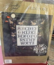Vintage 1991 Needlepoint Kit Something Special Clunky Alphabet Pillow w/unicorns