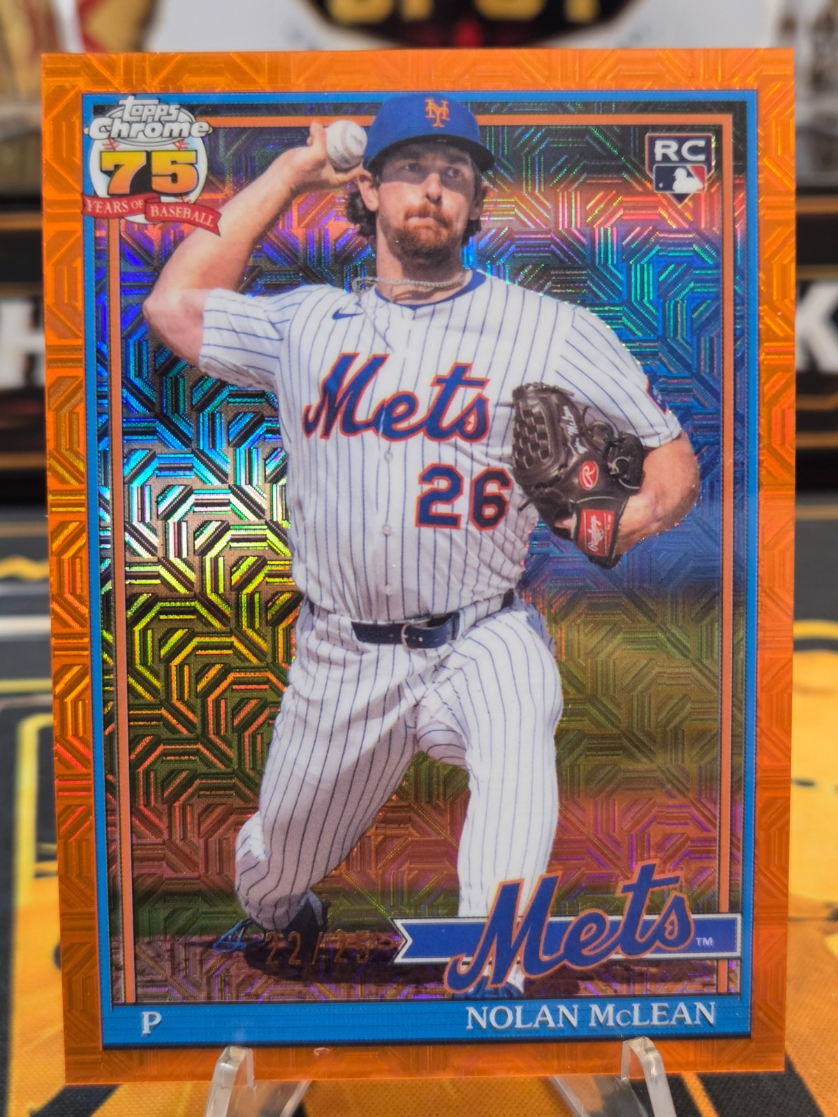 2026 Topps Series 2 ORANGE MOJO REFRACTOR /25 Nolan McLean #91C2-26 NY Mets