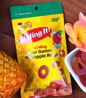 ENJOY Li Hing Sour Gummy Pineapple Rings (5oz) 1 bag