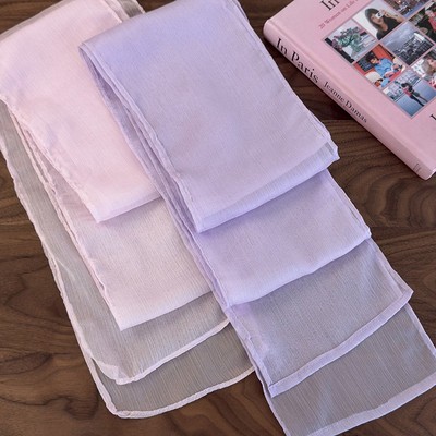 Narrow Long Scarf Solid Color Mesh Ribbon Headbands Choker Floral Lace Scarf