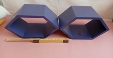 2 kleine Regale Waben ähnlich dunkles lila OHNE Schrauben HOLZREGALE 
