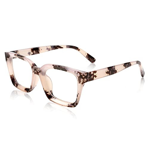 Glasses Frame Womens, Square Thick 50 Millimeters Pink Tortoiseshell - Picture 1 of 6