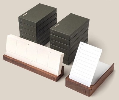 Ugmonk Analog Annual Kit Wood Walnut Card Holder NIB 12 Card Packs
