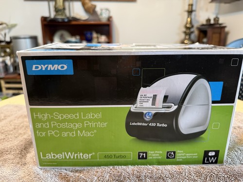 DYMO LabelWriter 450 Turbo Label Printer w/ Power Adapter USB Cable Box ...
