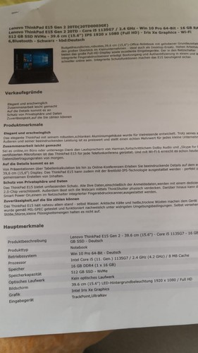 Lenovo Thinkpad E15 - Bild 2 von 8