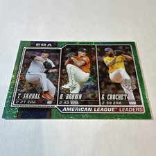 Topps 2026 Series 1 AL ERA Leaders Crochet Brown Skubal Green Holofoil #327 /99