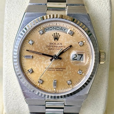 Rolex Day-Date Oysterquartz 36 Tropical Orange Diamond Dial 18K