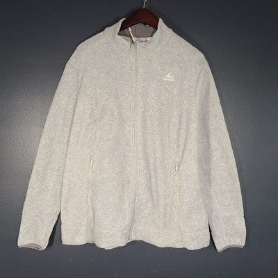 Quechua Women's Zip Up Hiking Fleece Jacket Sweater Gray Sz XXL