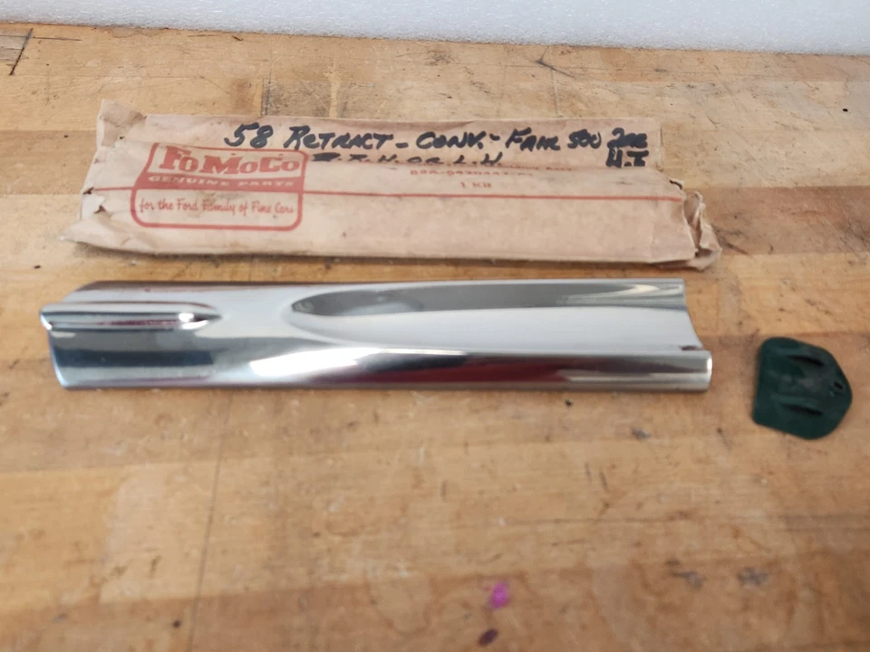 Новый из старых запасов 1958 Ford Fairlane выдвижная крыша HT дверь наружный передний молдинг отделка - Изображение 3 из 4