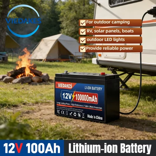 Low Self-Discharge 12v lifepo4 battery 100Ah - Rechargeable Power for RV Solar S