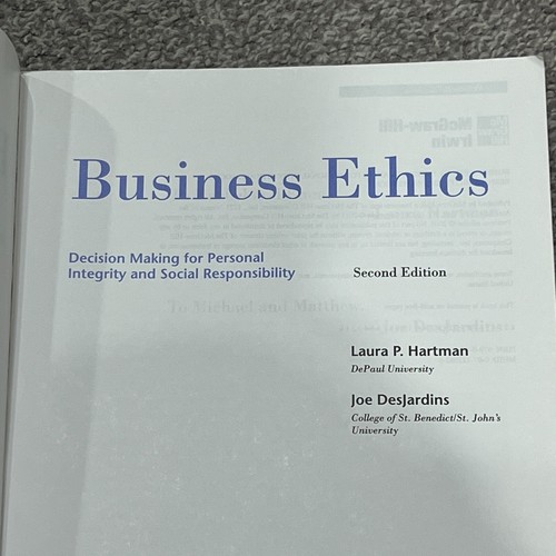 Business Ethics Decision Making Personal Integrity Social 2nd Edition Textbook - Picture 22 of 24