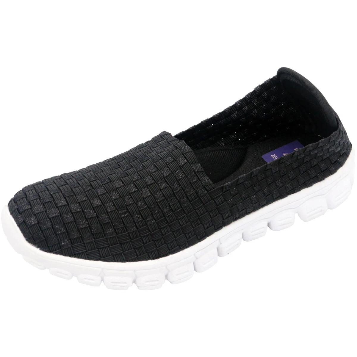 靴 doraneko ZEE ALEXIS Women's Dora Black Metallic/White Bottom Sneakers