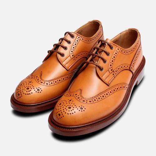 Acorn Tan Ladies Brogue Shoes 