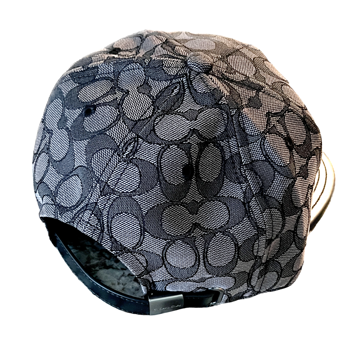 COACH CB699 Signature Flat Brim Cap Cotton Blend Leather Brim