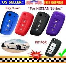 Silicone Cover Entry Keyless Fob Remote Case for Nissan Rogue 3 Button Fold Key