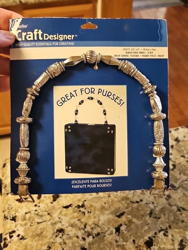 Darice Craft Designer Beaded Purse Handle Silver Tone Beaded New Vintage