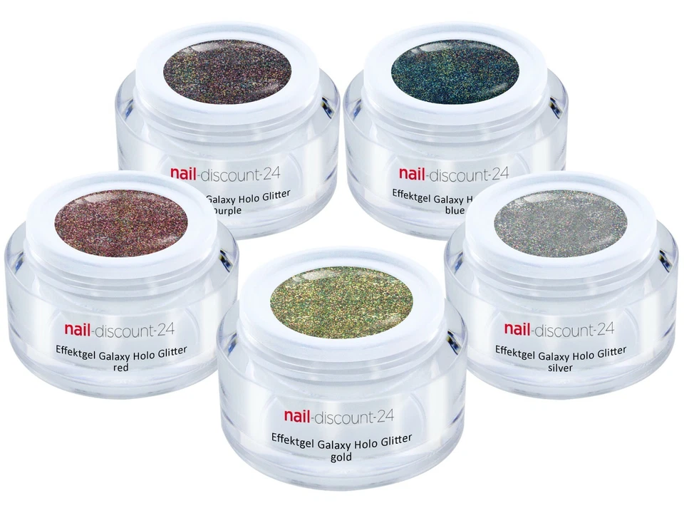 UV LED EffektGel Galaxy Holo Glitter SET 5x5ml Farb Color Nagel Glitzer NailArt - Bild 3 von 4