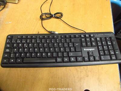 PepeGreen KEY-1001-SP - USB Teclado Keyboard Spanish SP QWERTY Black Schwarz 
