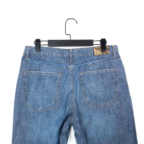 Just Cavalli Blue Mid Wash Tapered Leg Raw Hem Cropped Denim Jeans - W34 - Picture 4 of 10