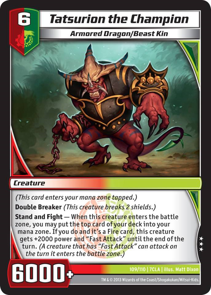 Kaijudo X1 TATSURION THE CHAMPION Rare #109/110 7CLA Clash of Duel