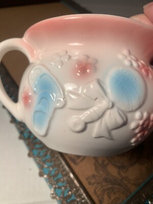 レトロポプ子 Vintage RELPO 1868 Baby Boy Girl Nursery Mug Planter Japan Pastel