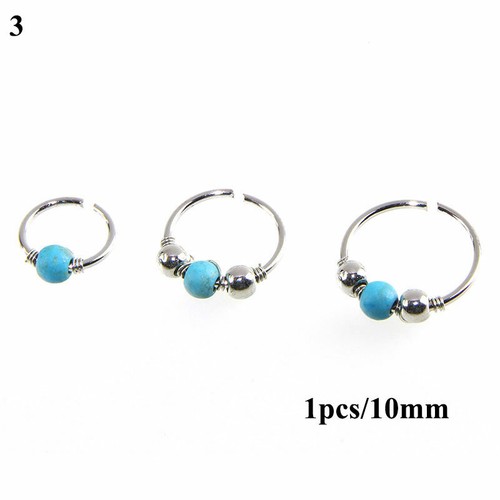 Boho-Nasenring Türkisfarbenes Nasenloch Creolen Nasenohrring Piercing : - Picture 15 of 30