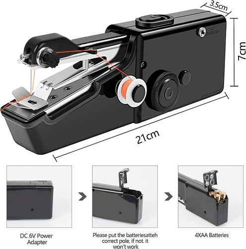 Portable DIY Mini Tailor Stitch Handheld Sewing Machine Travel Home Cordless Set - Picture 12 of 14