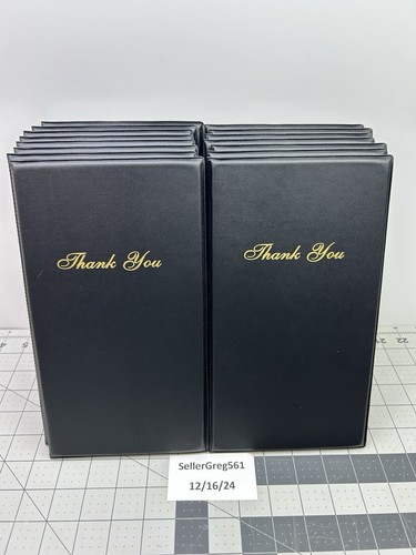 Guest Check Card Holder Presenter - 15 Pack Restaurant Server Bill Book - Black