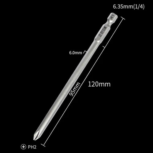 1/4" Magnetisch S2 Stahl Kreuzschlitz Bit PH00 PH0 PH1 PH2 Länge 50mm - 200mm - Picture 57 of 58