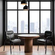 Elegant 2-Pack Luxury Leather Reception Chairs for Conference Rooms