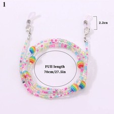 Rainbow Color Beaded Lanyard - Sunglasses Mask Chain Holder Eyewear Accessories