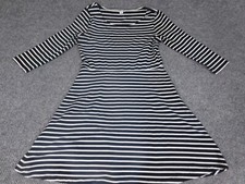 Old Navy Womens dress Medium Black striped Stretch A-line