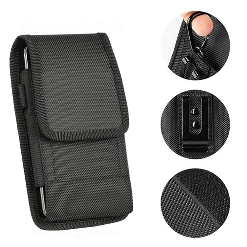 Funda lateral con clip de nailon negra resistente funda para teléfono celular - Imagen 18 de 46