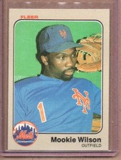 1983 FLEER MOOKIE WILSON   #560 (NM/MT OR BETTER) CREASE FREE