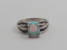 Elegant Dainty Opal Size 6 Sterling Silver 2.4g Ring