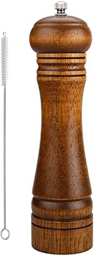 ASFANDORI Wooden Pepper Mill Big Solid Oaken Wood Professional Mill
