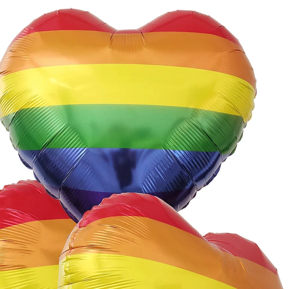 Heart Birthday Balloon Banner Aluminium Foil Balloon Party Decoration Rainbow UK - Image 2 of 4