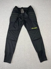 Kelme Zamos Goalkeeper Soccer Pants Mens XL Black Padded Knees Thighs Tapered