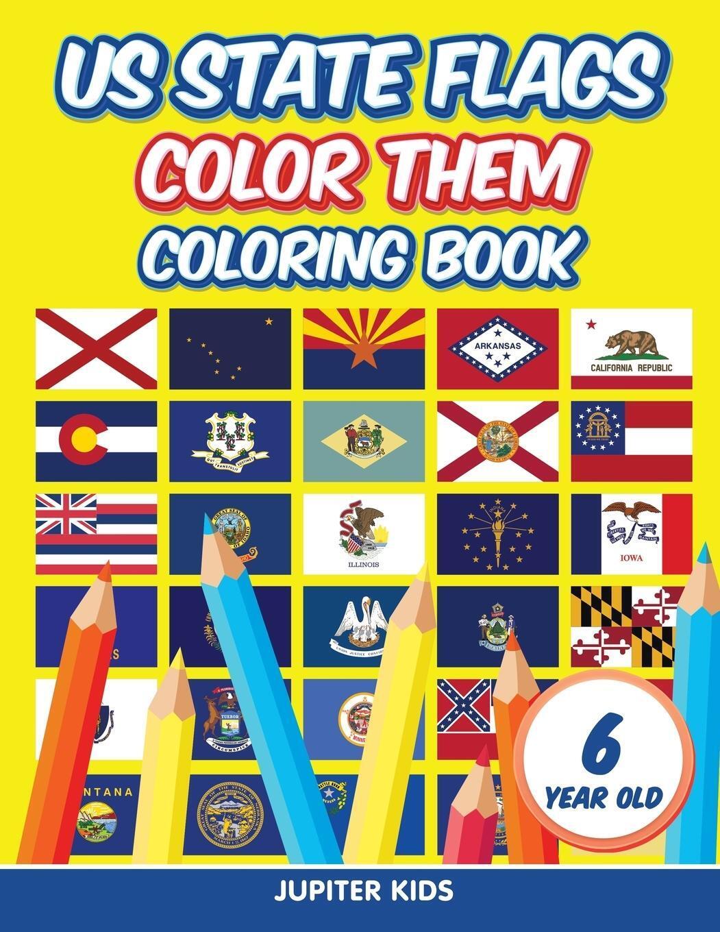 Thumbnail - Us State Flags - Color Them | Jupiter Kids | Coloring Book 6 Year Old
