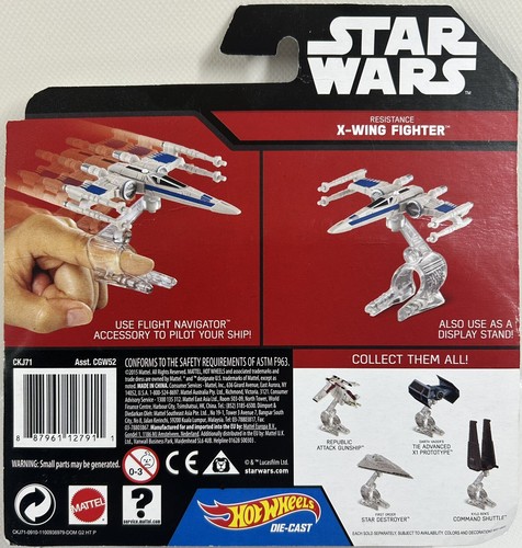 Star Wars Die Cast Resistance X-Wing Fighter Nuevo 2014 Mattel Hot Wheels Sellado - Imagen 3 de 3