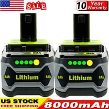 2PACK 8.0Ah For RYOBI 18V Battery One Plus High Capacity P108 Lithium-Ion P107